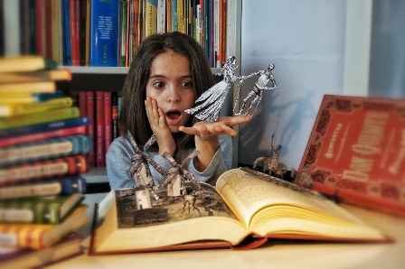 Los libros a través de una cámara