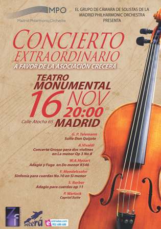 Concierto solidario en el Teatro Monumental de Madrid a favor de las personas con discapacidad intelectual