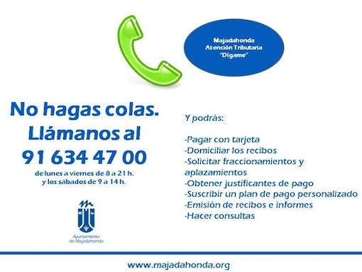 Los majariegos podrán gestionar sus tributos por teléfono