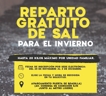 Boadilla reparte sal entre sus vecinos para el invierno