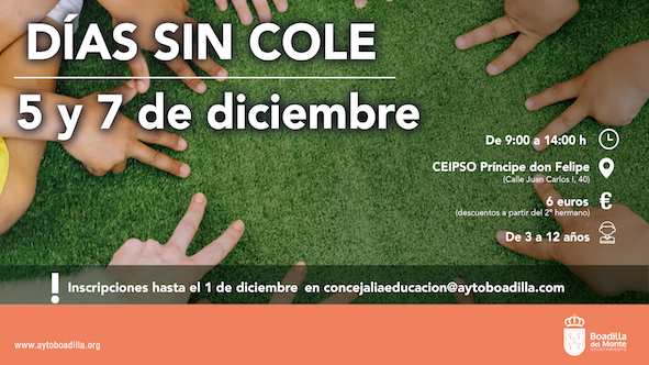 Boadilla ofrece plan a los más pequeños para el 5 y el 7 de diciembre
