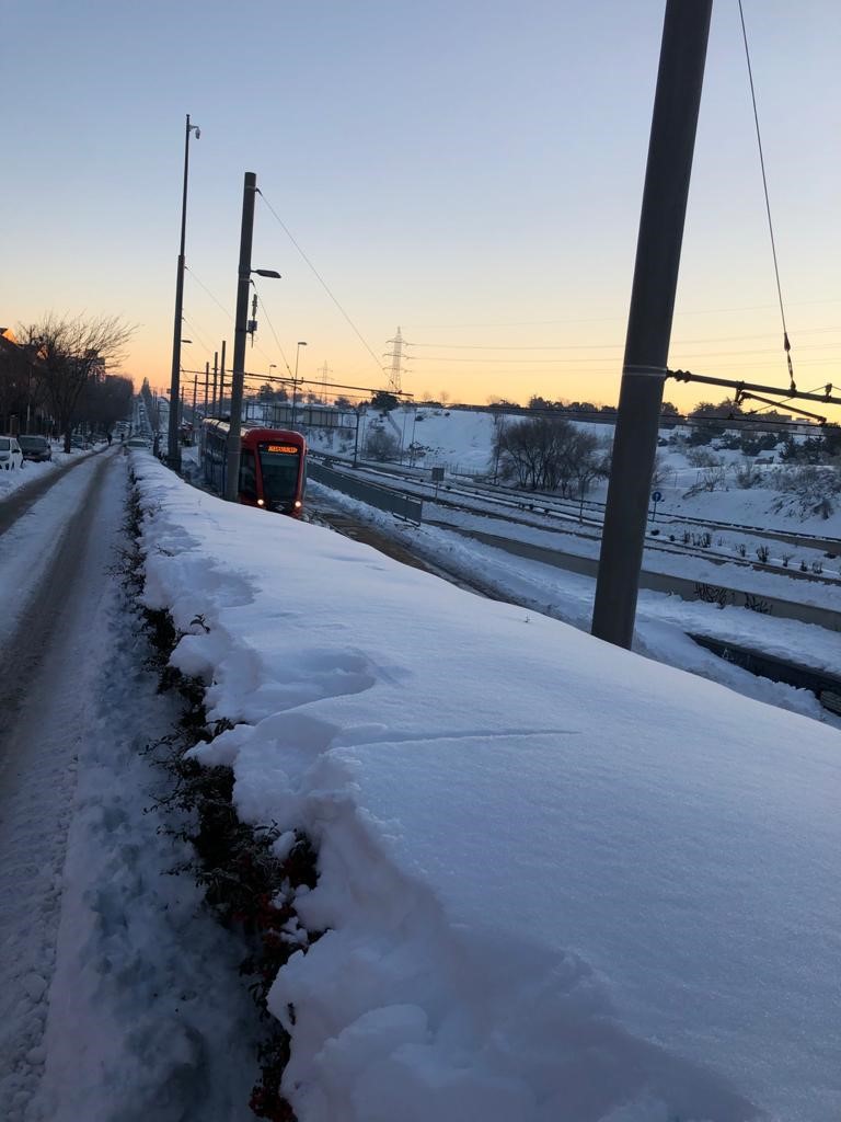 Se restablecen nuevas líneas de autobús en Pozuelo tras la nevada