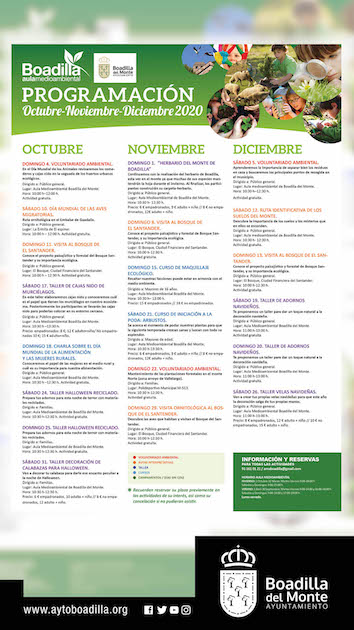 Otoño de formación  y voluntariado en el Aula Medioambiental de Boadilla