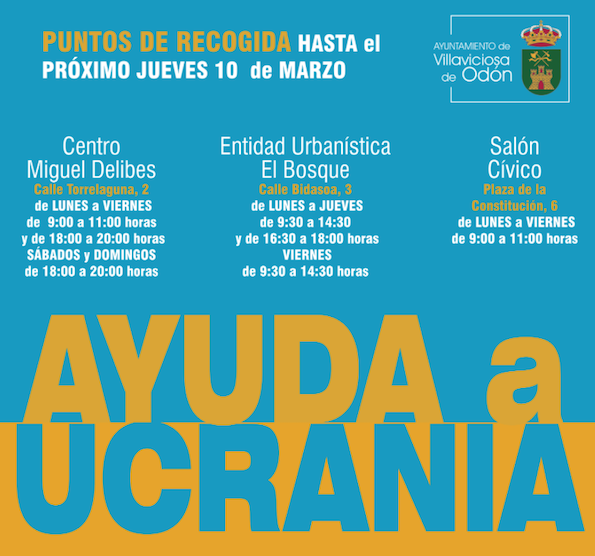 Villaviciosa recoge alimentos, ropa y medicamentos para el pueblo ucraniano