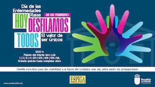 Desfile para rendir homenaje a los cuidadores de las personas con enfermedades raras en Boadilla