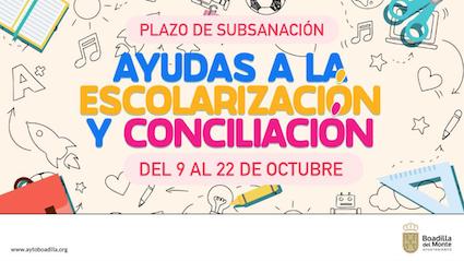 Boadilla abre el plazo para subsanar los errores de las becas para escolarización y conciliación familiar