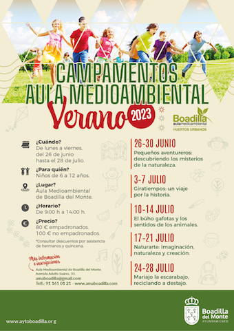 Campamentos de verano para niños en el Aula Medioambiental de Boadilla