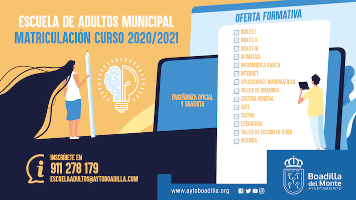 Formación gratuita y oficial en la Escuela de Adultos de Boadilla