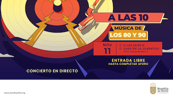 Concierto de música de los 80 y 90 en la Casa de la Juventud de Boadilla