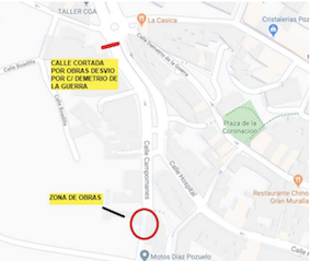 Cortado el tráfico en la calle Campomanes hoy y mañana