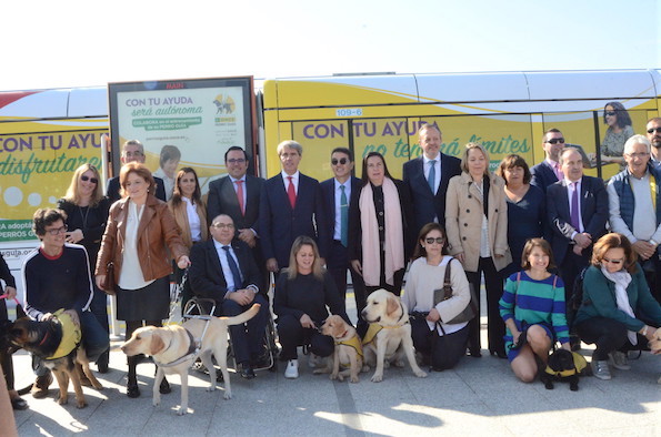 Imágenes de perros guía en Metro Ligero Oeste