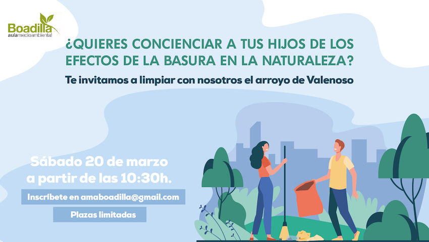 Únete a la limpieza del arroyo de Valenoso en Boadilla el próximo 20 de marzo
