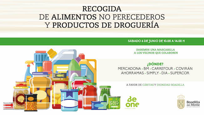 Recogida de alimentos este sábado en los supermercados de Boadilla