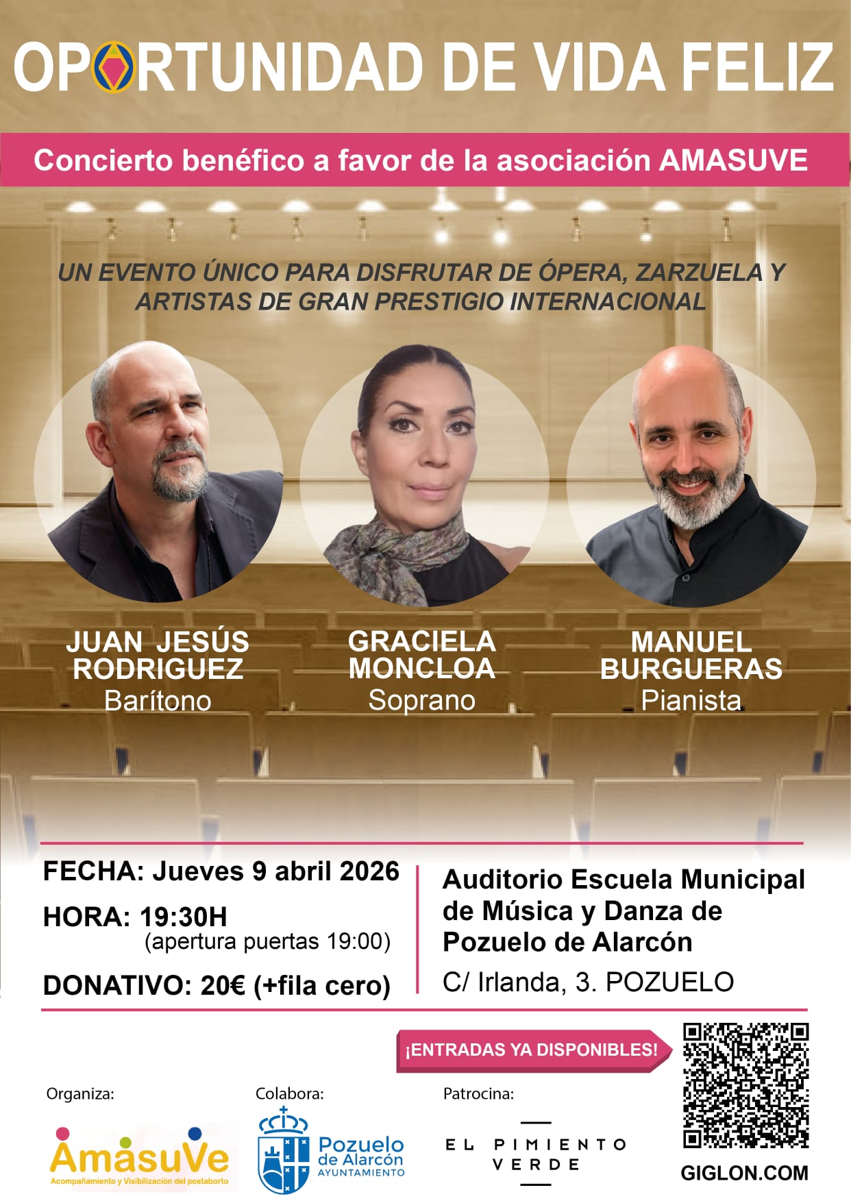 Pozuelo acoge hoy el concierto de Amasuve, a favor de familias que pierden un beb&eacute;