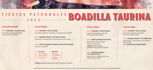 Cartel taurino de las fiestas de Boadilla del Monte