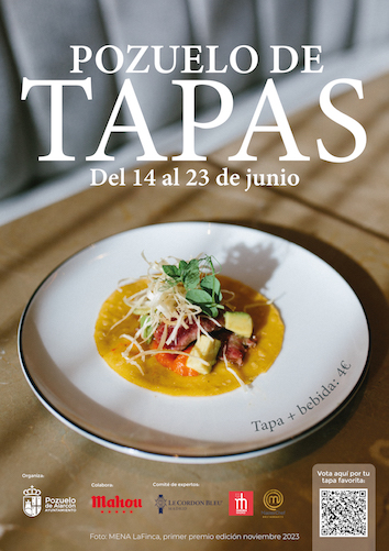 Zamburiñas, solomillo de atún y minipizzeta de gamba, estos días en Pozuelo de Tapas