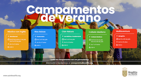 Abierto el plazo de inscripción para los campamentos para jóvenes de Boadilla