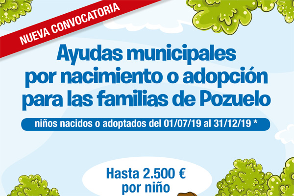 Último día para solicitar la ayuda por nacimiento o adopción de Pozuelo