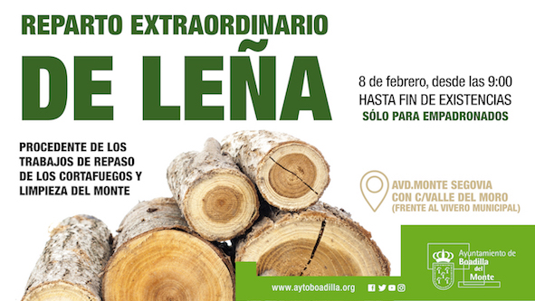 Reparto de leña para empadronados en Boadilla