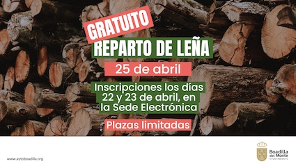 Reparto de le&ntilde;a gratuito en Boadilla el pr&oacute;ximo 25 de abril