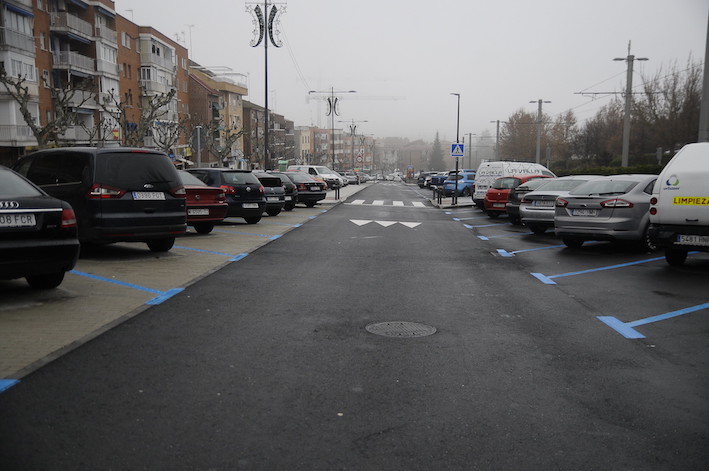 Zona azul en la carretera de Majadahonda