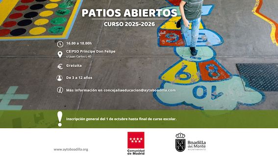 El patio del CEIPSO Príncipe D. Felipe en Boadilla abrirá después de clase