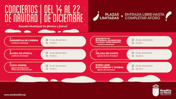 La Escuela Municipal de Música y Danza de Boadilla ofrecerá varios conciertos estas navidades