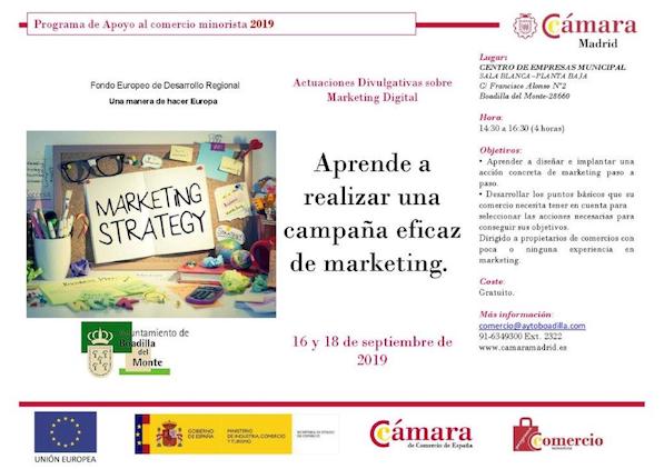 Formación gratuita para comerciantes de Boadilla