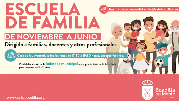Charlas presenciales para padres y profesores en la Escuela de Familia de Boadilla