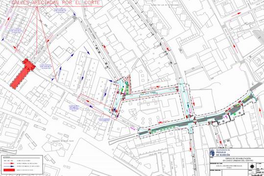 Cortes de tráfico en las calles Norte y Las Flores de Pozuelo